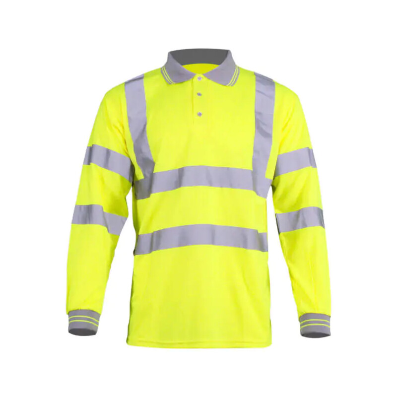 Warrior Hi Vis L/Sleeves Work Polo - Yellow Thumbnail