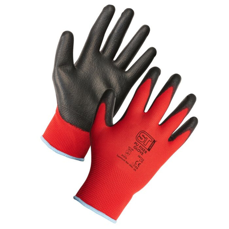 Supertouch PU Fixer Work Gloves - Red - 120 Pairs Thumbnail