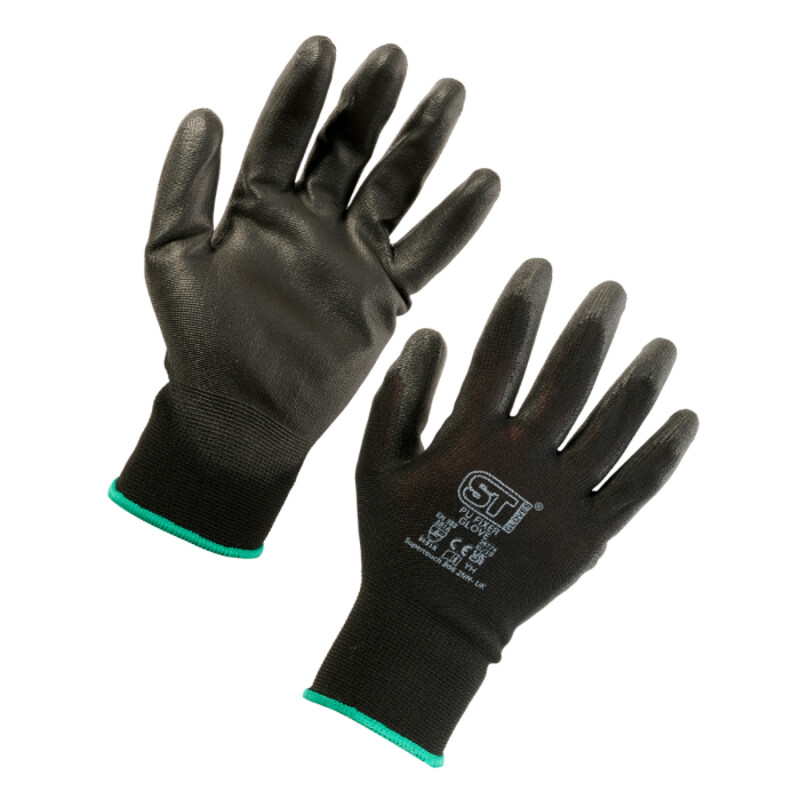 Supertouch PU Fixer Work Gloves - Black - 120 Pairs Thumbnail