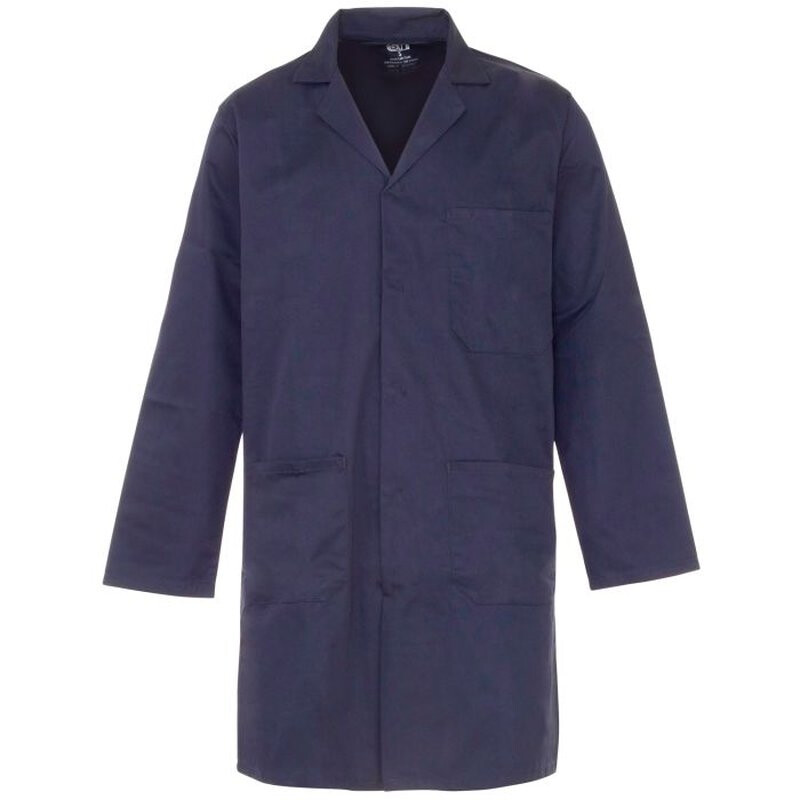 Supertouch Polycotton Lab Coat Work Coveralls - Navy Thumbnail
