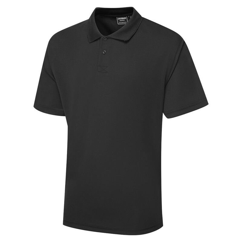 Supertouch Bird Eye Polo Shirt - Black Thumbnail